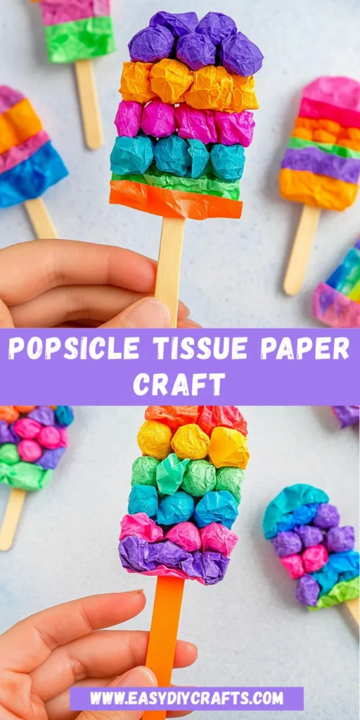 Popsicle Tissue Paper Craft: Fun DIY for All Ages!Popsicle Tissue Paper Craft: Fun DIY for All Ages!