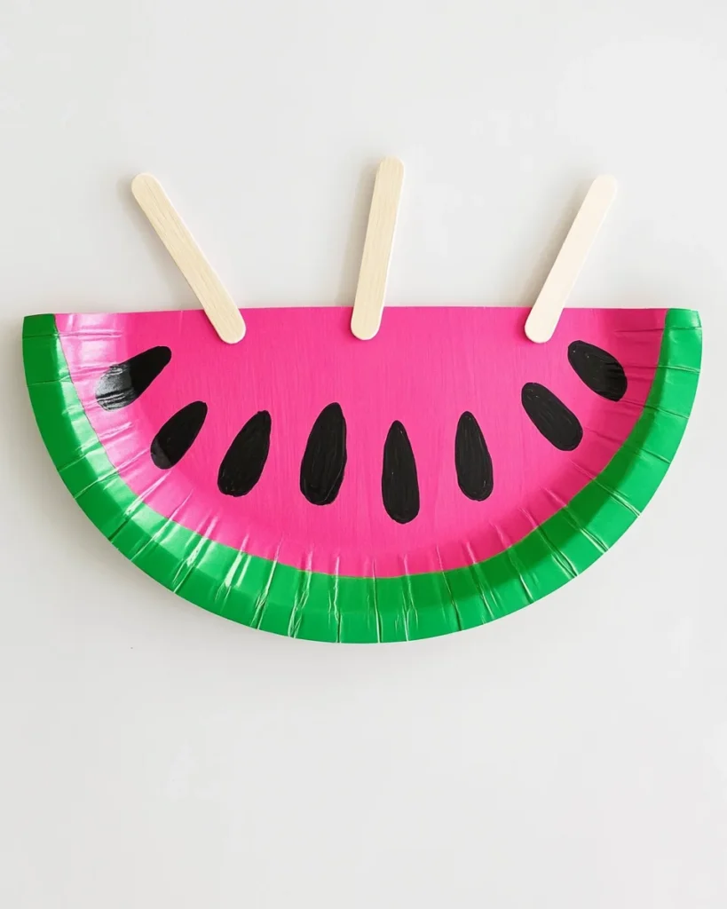 Paper Fan Watermelon Craft