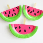 Paper Fan Watermelon Craft
