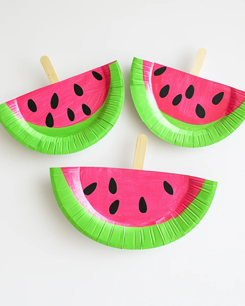 Paper Fan Watermelon Craft