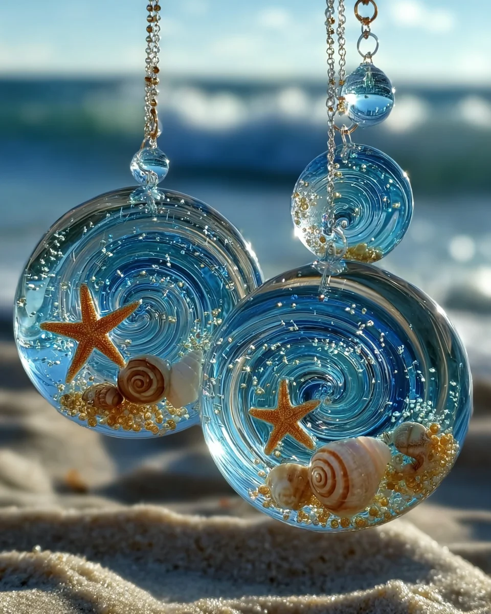Ocean Themed Beaded Suncatcher