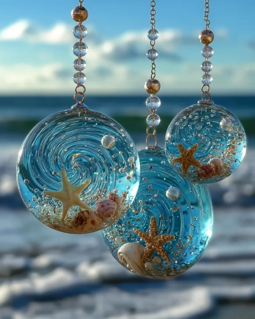 Ocean Themed Beaded Suncatcher
