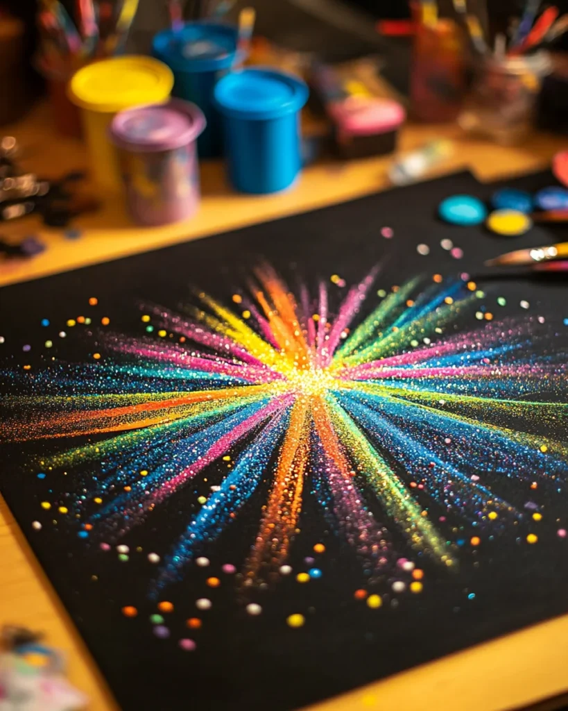 Salt & Glue Fireworks Painting: Unleash Your Creativity!
