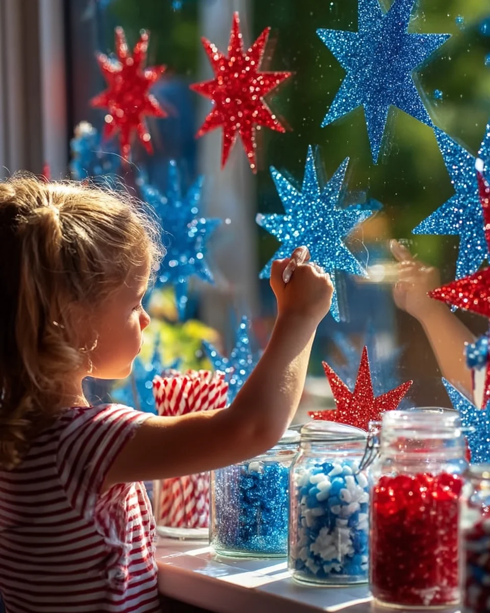 DIY 4th of July Window Clings: