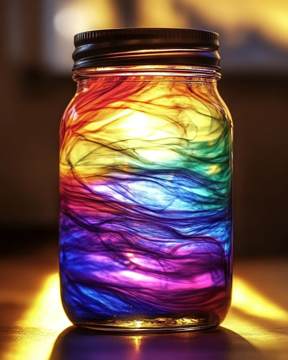 DIY Rainbow-in-a-Jar Sensory Bottle