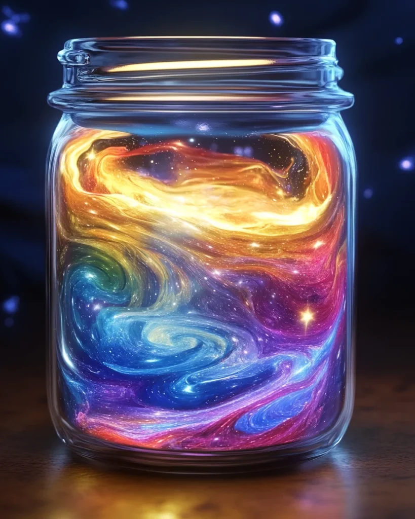 Swirling Paint Storm in a Jar