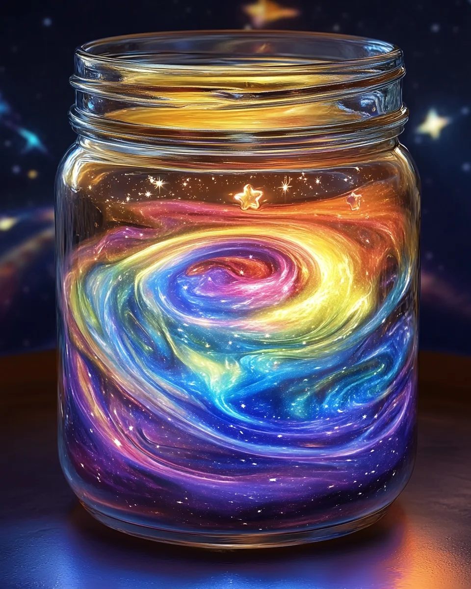 Swirling Paint Storm in a Jar