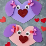 Craft Foam Heart Valentine Puppies