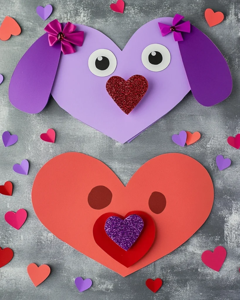 Craft Foam Heart Valentine Puppies