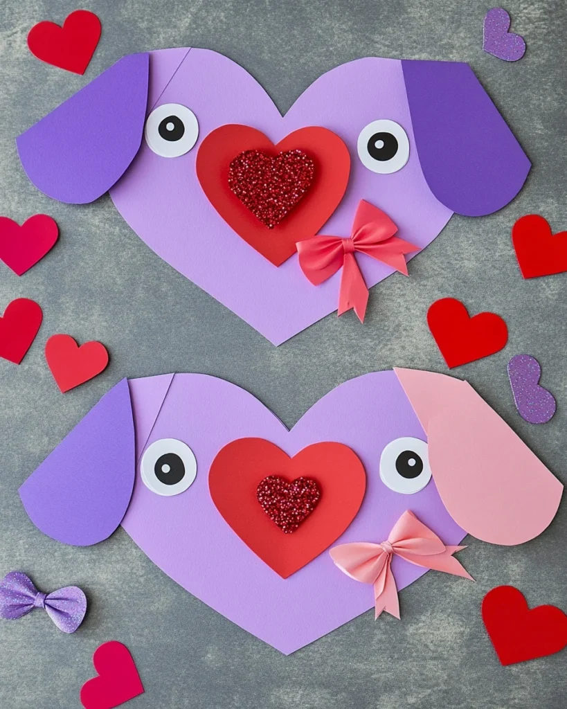 Craft Foam Heart Valentine Puppies