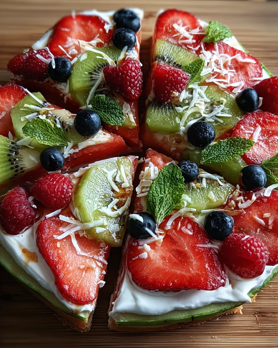Watermelon Pizza Yogurt Fruit