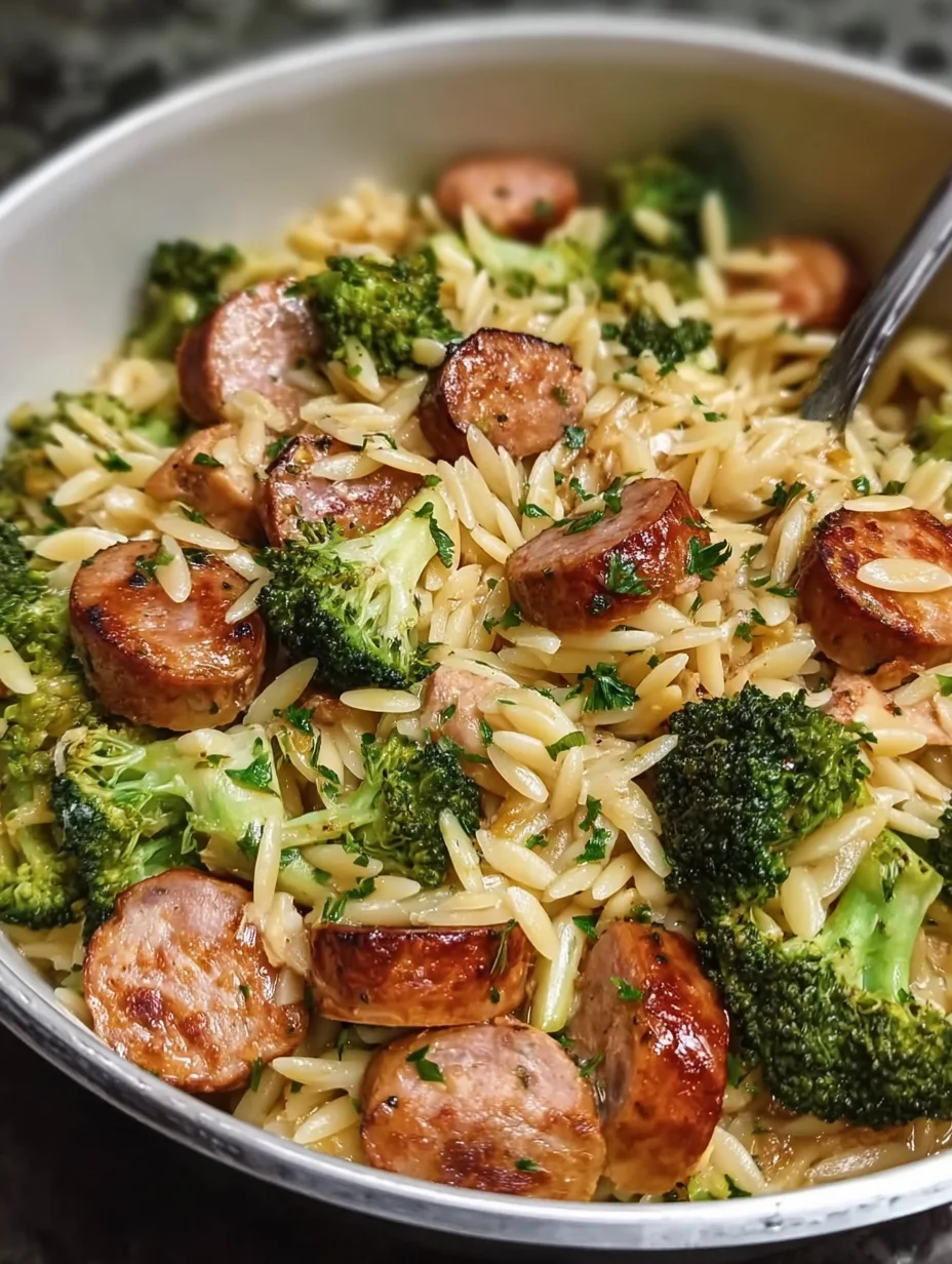Chicken Sausage and Broccoli Orzo