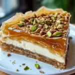 Honey Pistachio Baklava Cheesecake