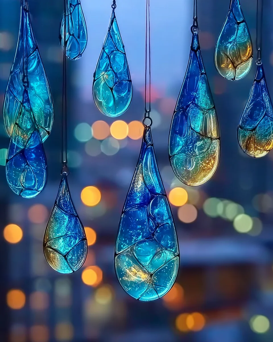 DIY Blue Crayon Suncatchers