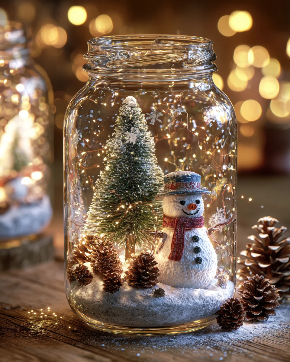 Christmas Snow Globe Jars