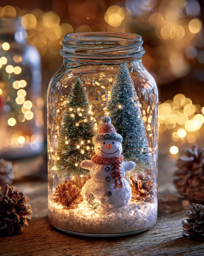Christmas Snow Globe Jars