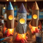 Toilet Roll Space Rocket Night Lights