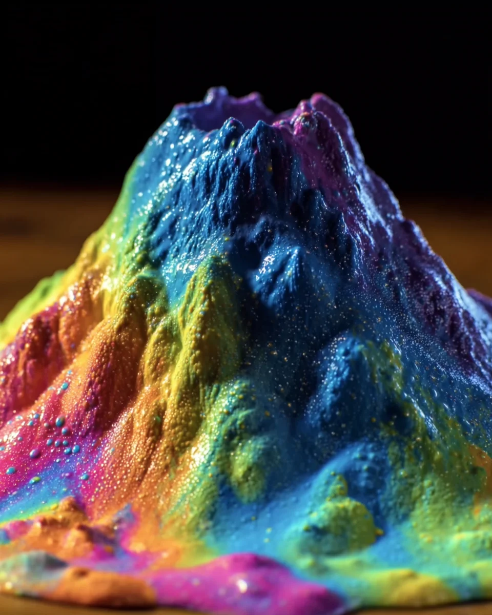 Foamy Rainbow Eruption Mountains