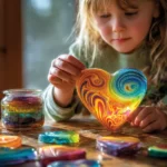 DIY Swirly Glue Heart Suncatchers