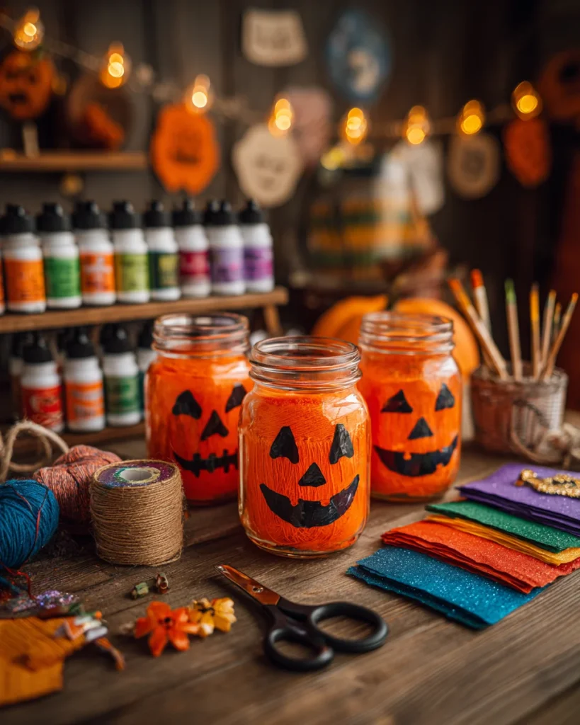 codinofouad A cozy Halloween crafting scene showing spooky ma e912427e 44ed 434f a7bf 20896291e256 2