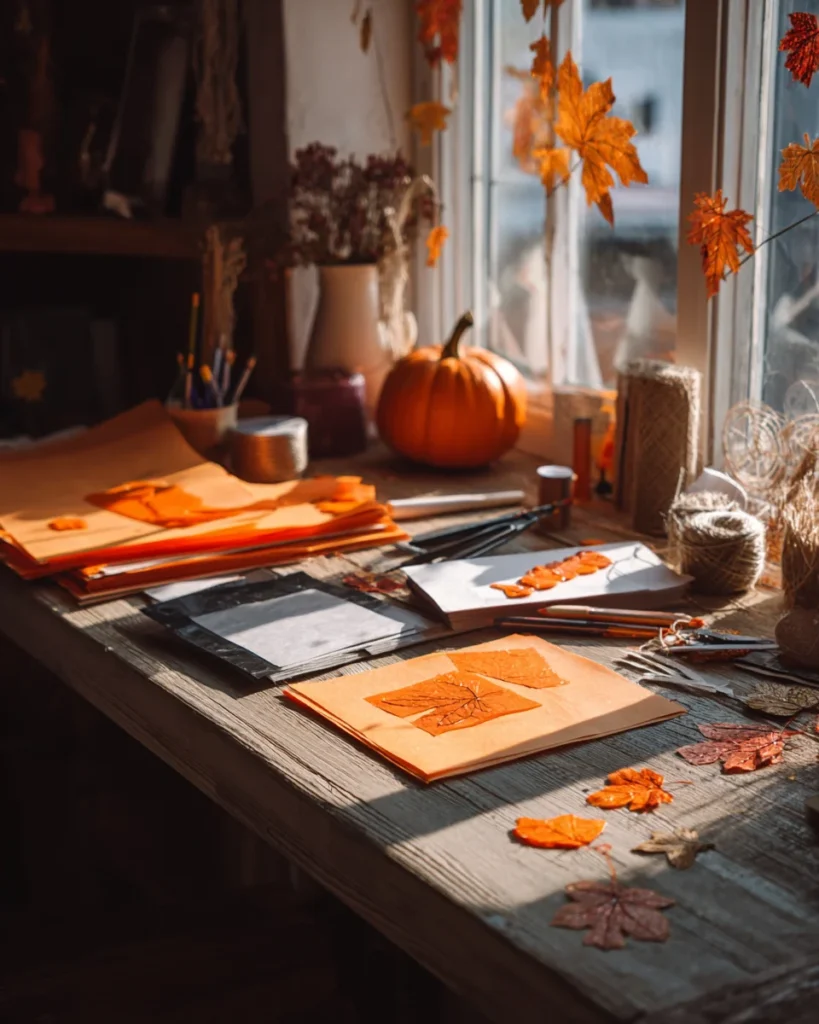 codinofouad A cozy autumn craft setup showing materials for m 6b1f1467 aaf0 4616 86af b516a1a69a0b 3
