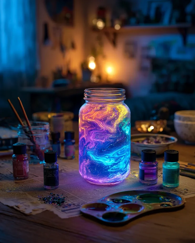 codinofouad A magical glow in the dark mason jar on a wooden a4bd5a26 ee1f 4ad5 b363 8093fa65d9a0 1