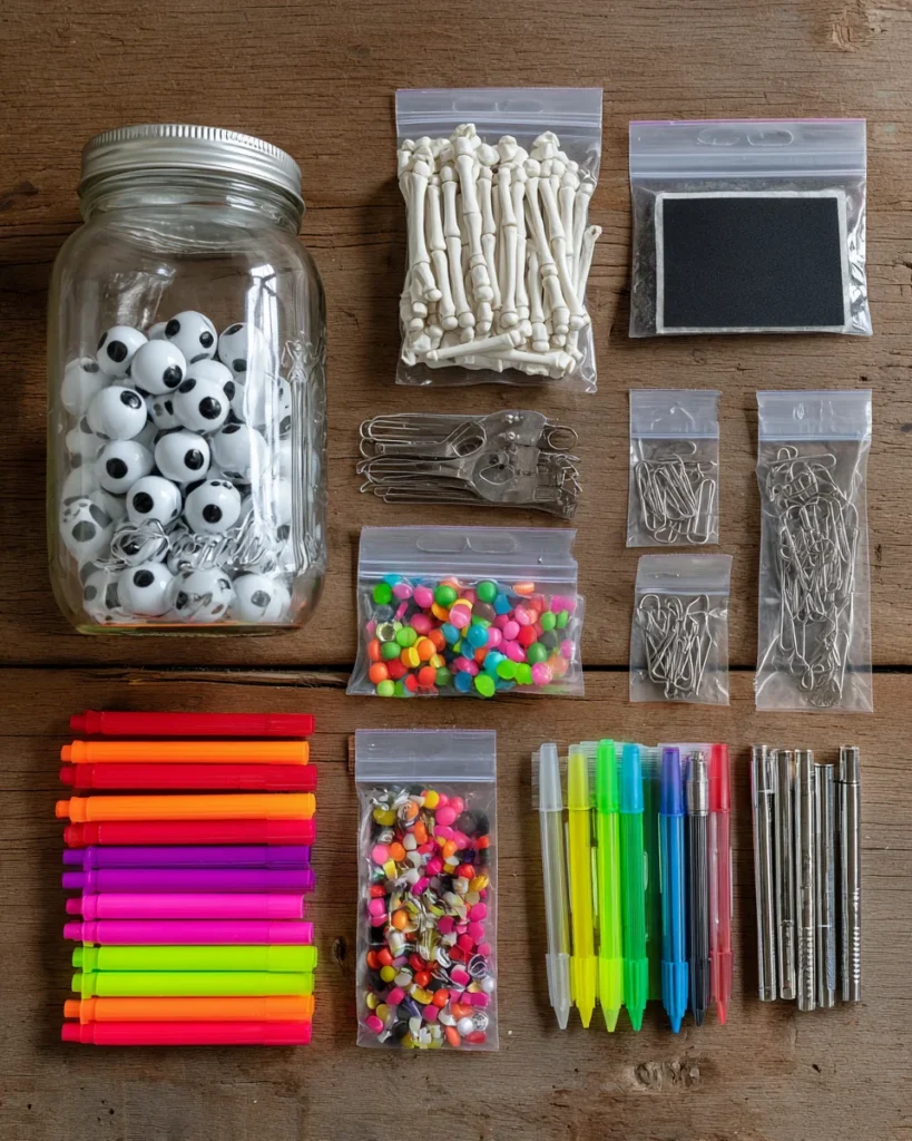 codinofouad flat lay of Halloween DIY craft supplies on woode 2e07e680 1e61 4d29 826e bdb3f5f33fe1 3