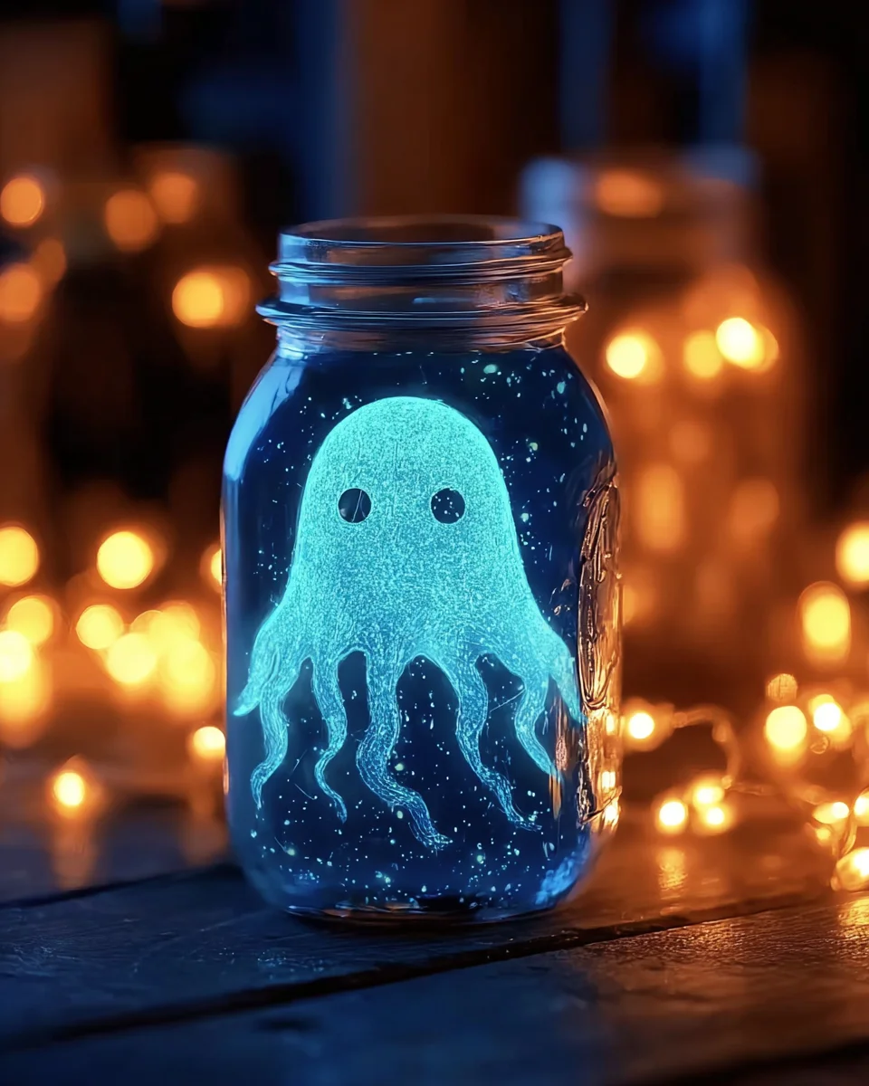 Baking Soda Glowing Ghost Jar