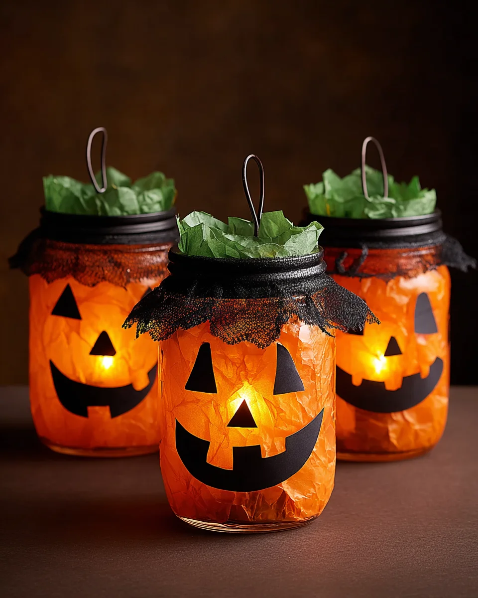 Spooky Mason Jar Lanterns
