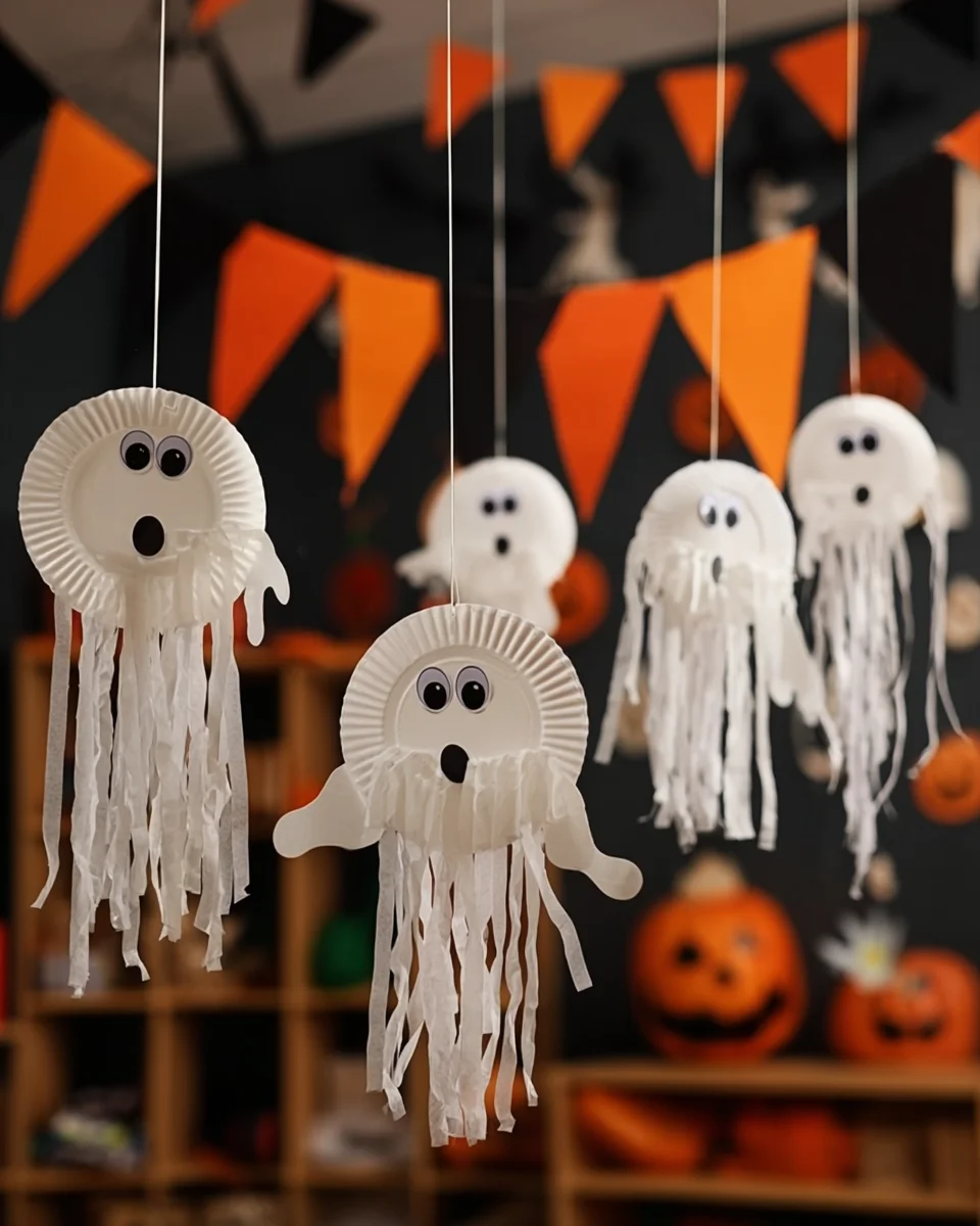 Paper Plate Ghosts