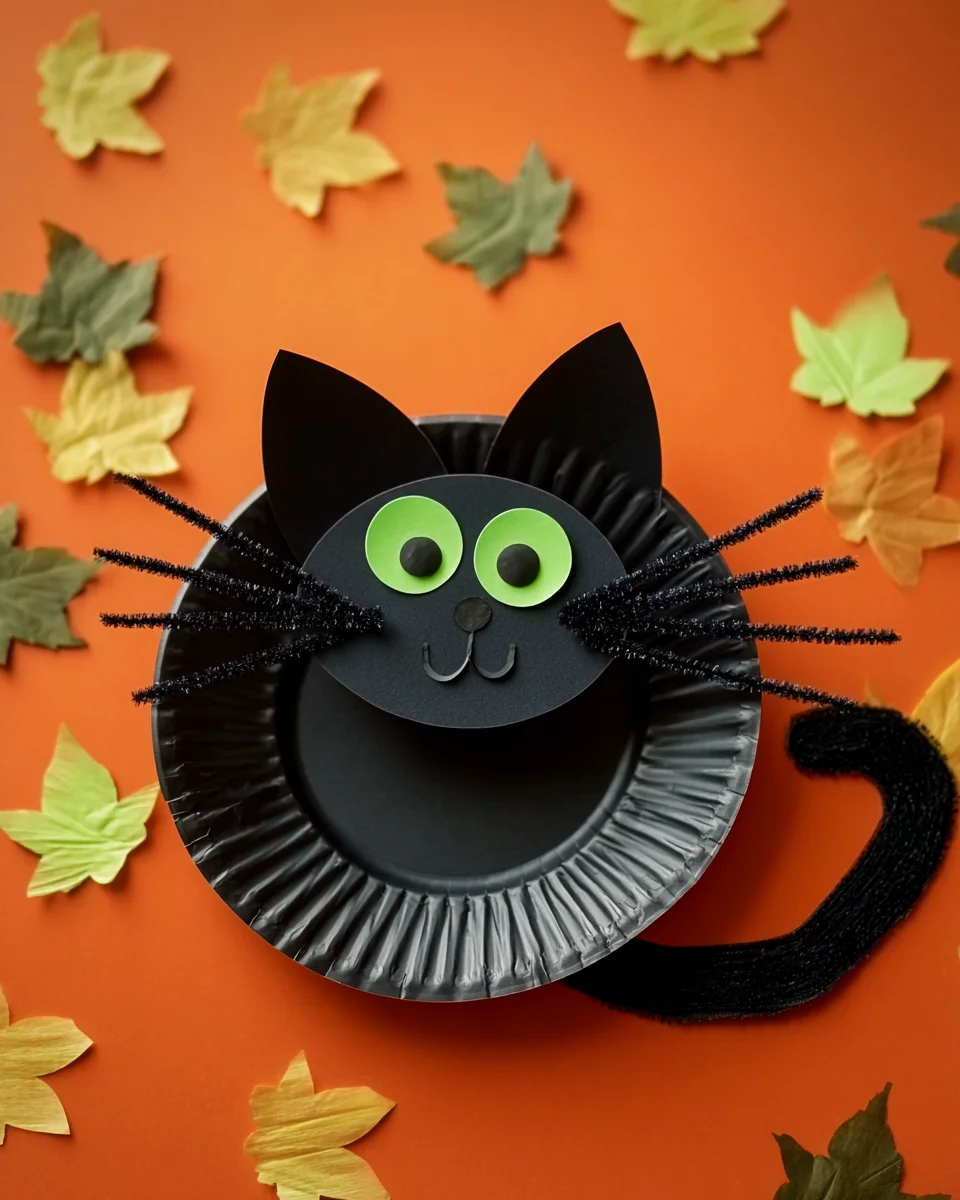 Black Cat Paper Plate Craft