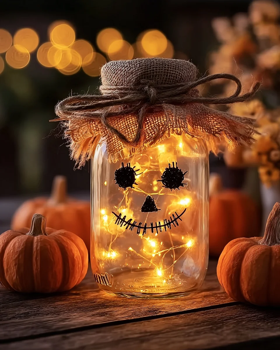 Light-Up Scarecrow Mason Jars That Wow Your Guests!