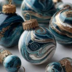 Simple Marbled Christmas Ornaments