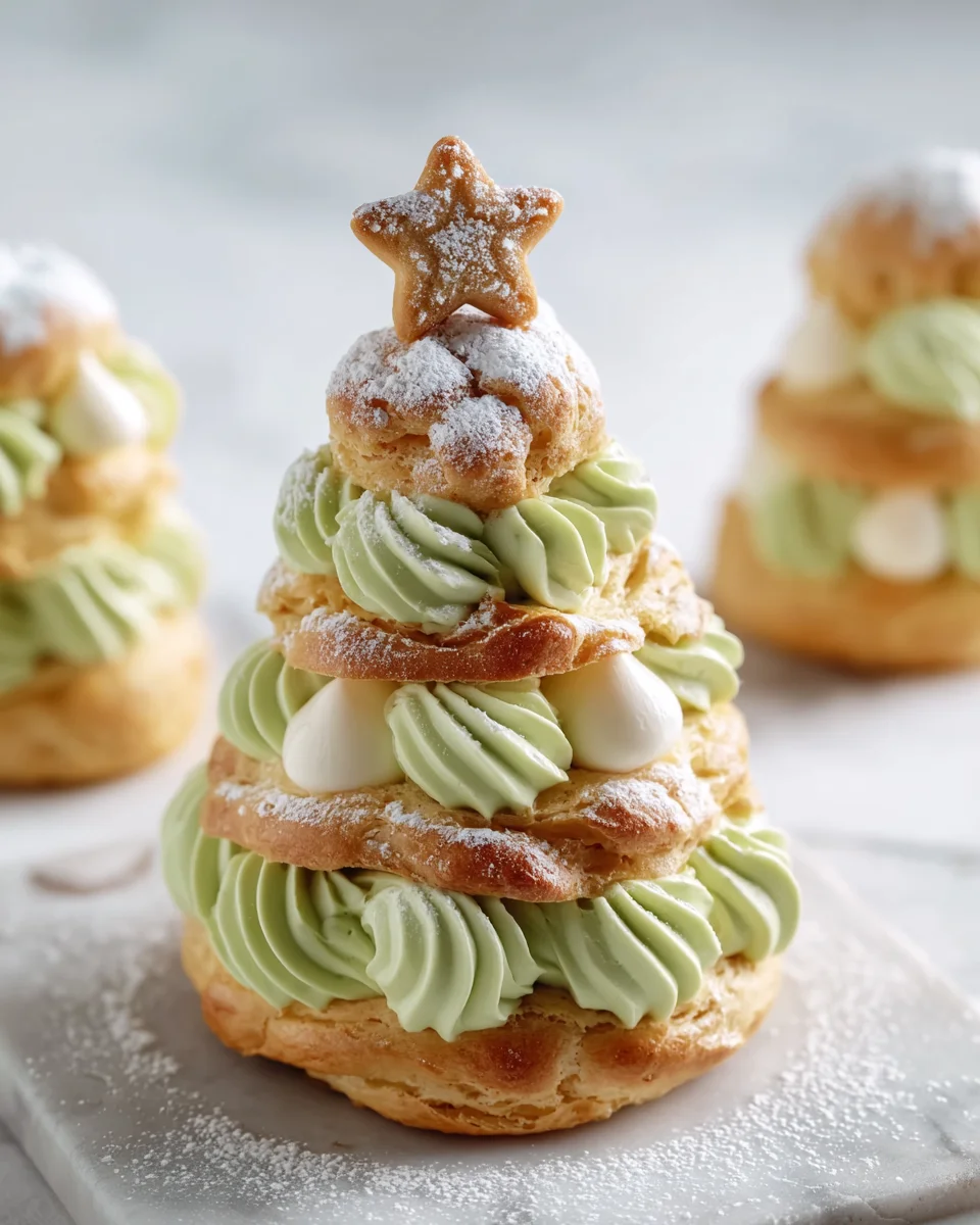 Christmas Tree Cream Puffs