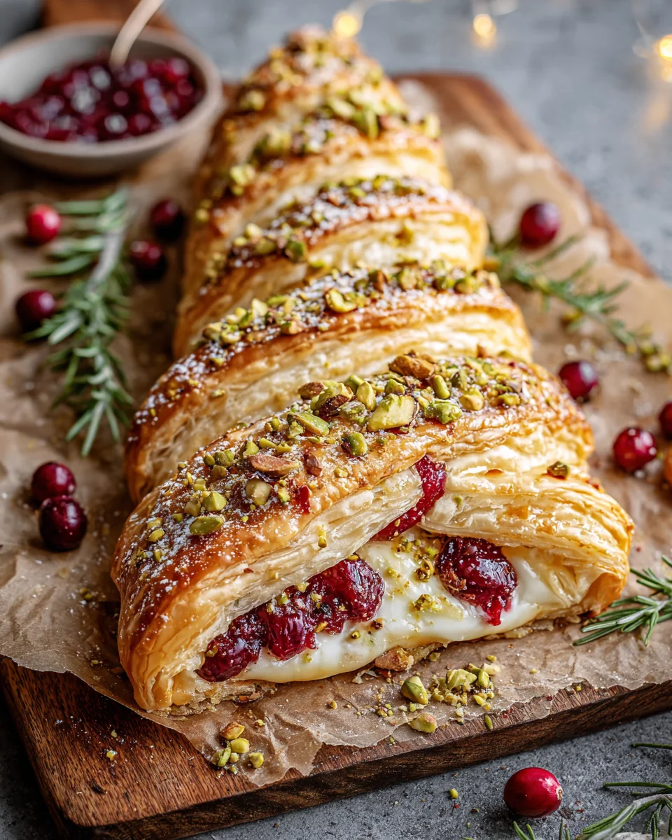 Cranberry, Camembert & Pistachio Puff Pastry Tree