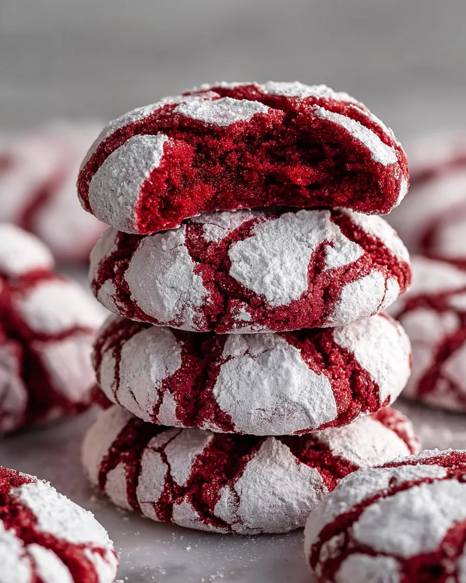 Red Velvet Crinkle Cookies