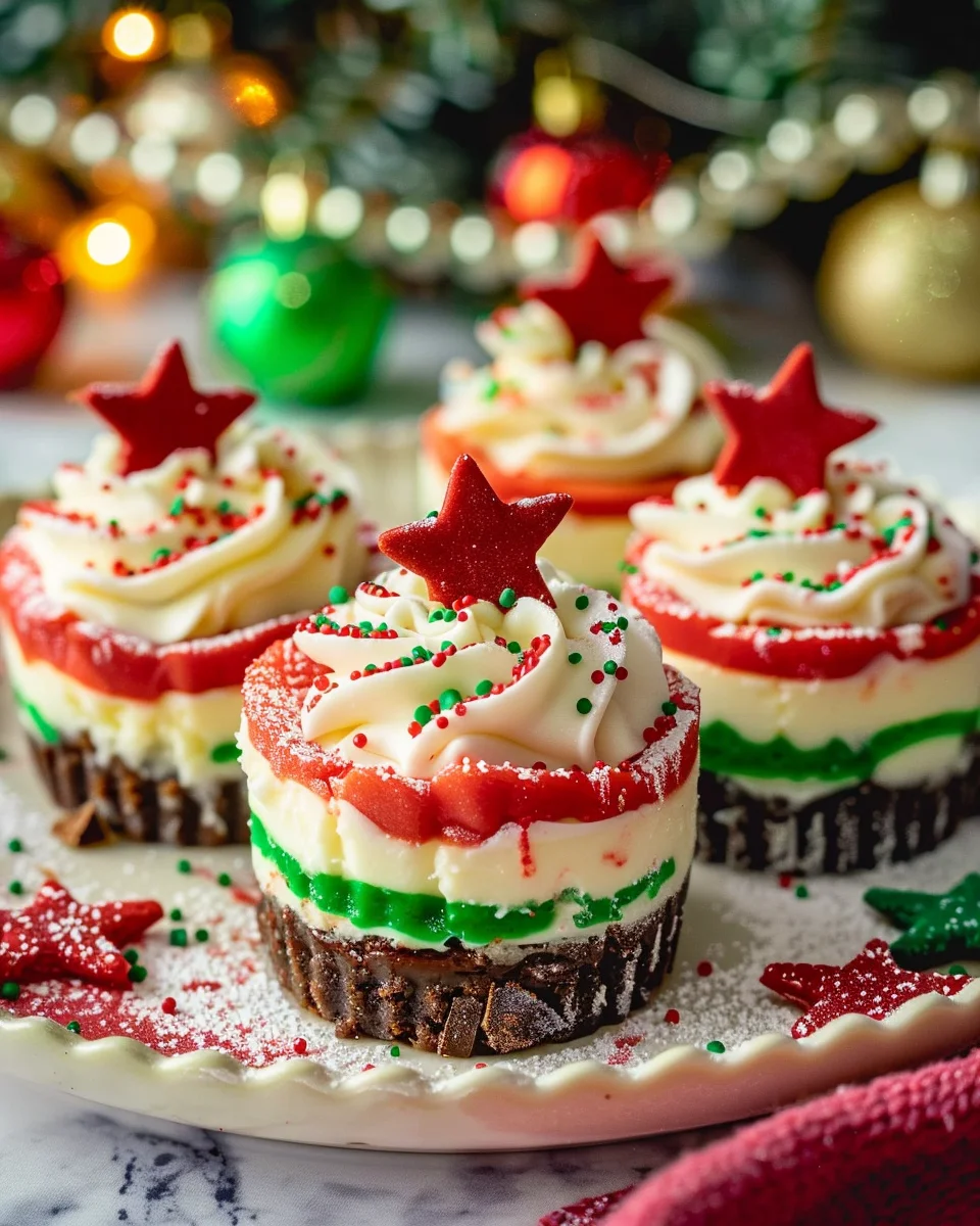 Jolly Mini Christmas Cheesecakes