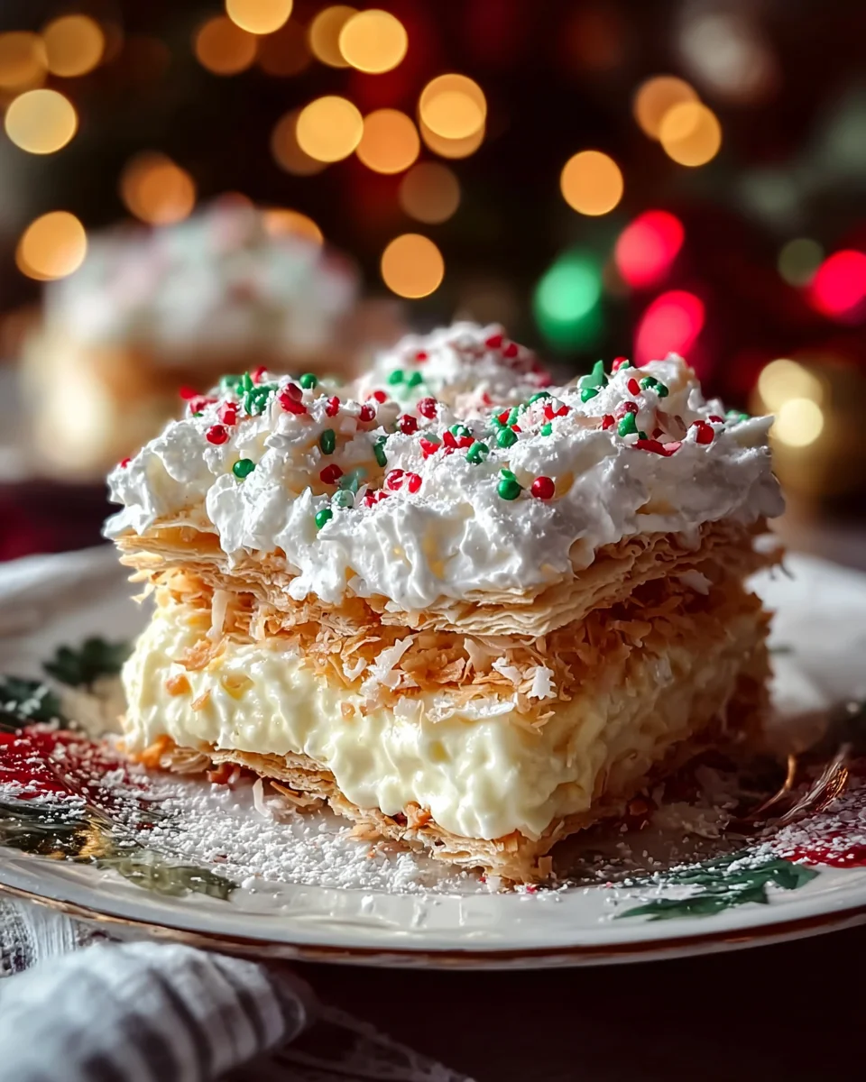No-Bake Christmas Coconut Lasagna: Creamy Holiday Bliss!
