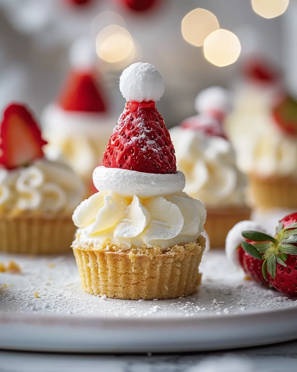 Santa Hat Cheesecake Bites