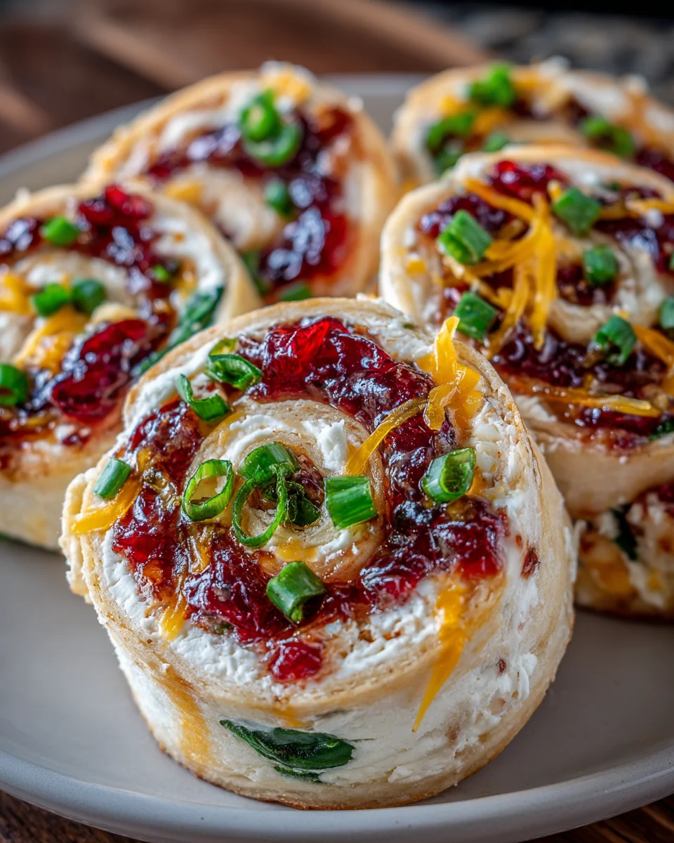 Cranberry Pepper Jelly Pinwheels