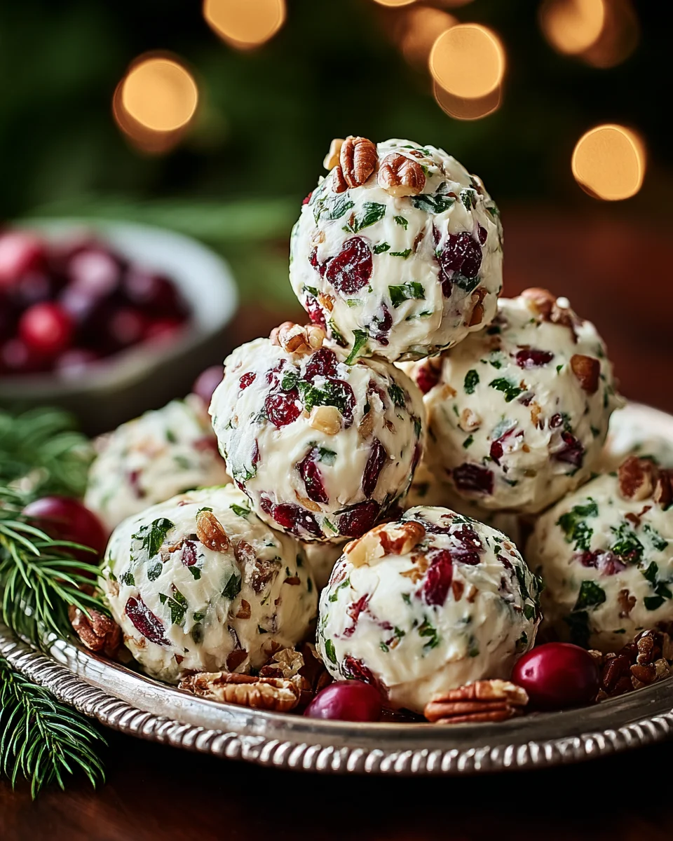 Christmas Cranberry Walnut Cheese Balls