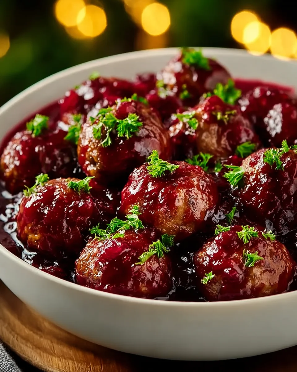 Quick Christmas Cranberry Meatballs