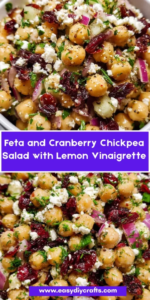 Feta and Cranberry Chickpea Salad with Lemon Vinaigrette 5 Your paragraph text 1 9