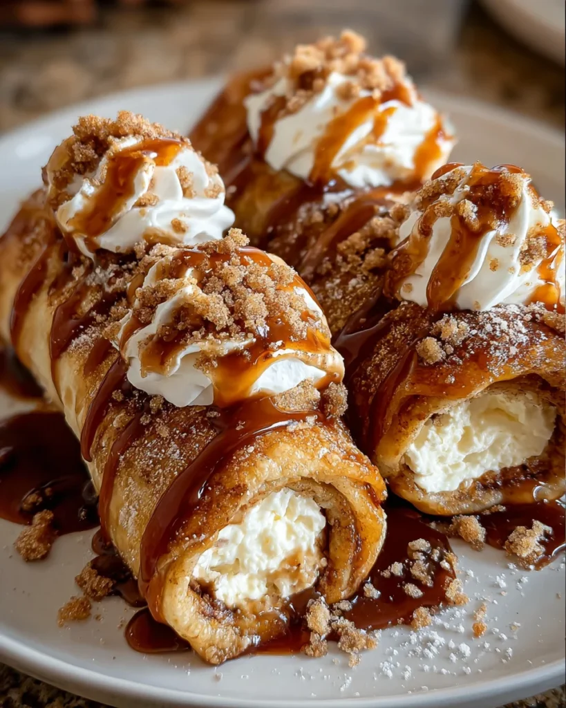 Cinnamon Roll Cheesecake Chimichangas