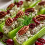 Cranberry Pecan Herb Cream Cheese Stuffed Celery