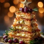 Brie & Cranberry Puff Pastry Tree Tower