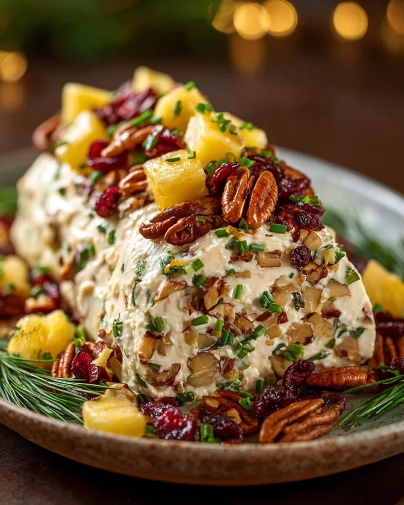 Pineapple Cranberry Holiday Cheese Log: Creamy Bliss Awaits!