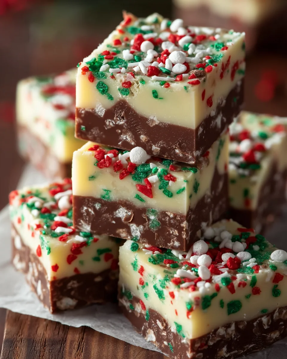 Easy Christmas Fudge Sprinkles
