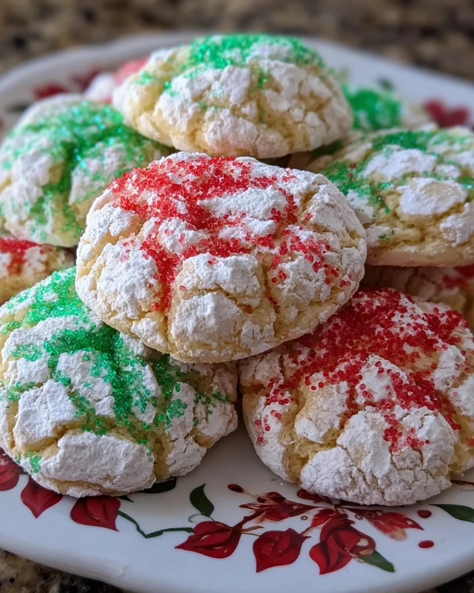 Cool Whip Christmas Crinkle Cookies