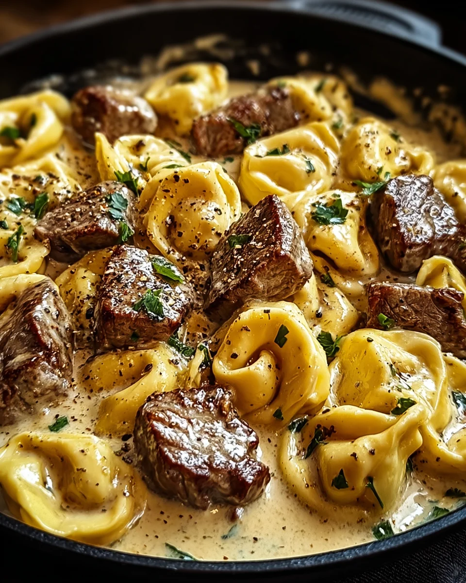 Cracked Garlic Steak Tortellini in Creamhouse Sauce Bliss